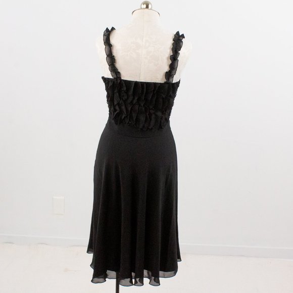 Moschino 8 Silk Ruffle Midi Babydoll Dress LBD - Picture 6 of 14